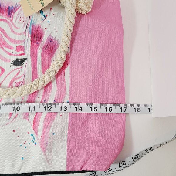 Pink Zebra Tote Bag by Angie Bryan Creations – Rope Handles - Picture 6 of 10
